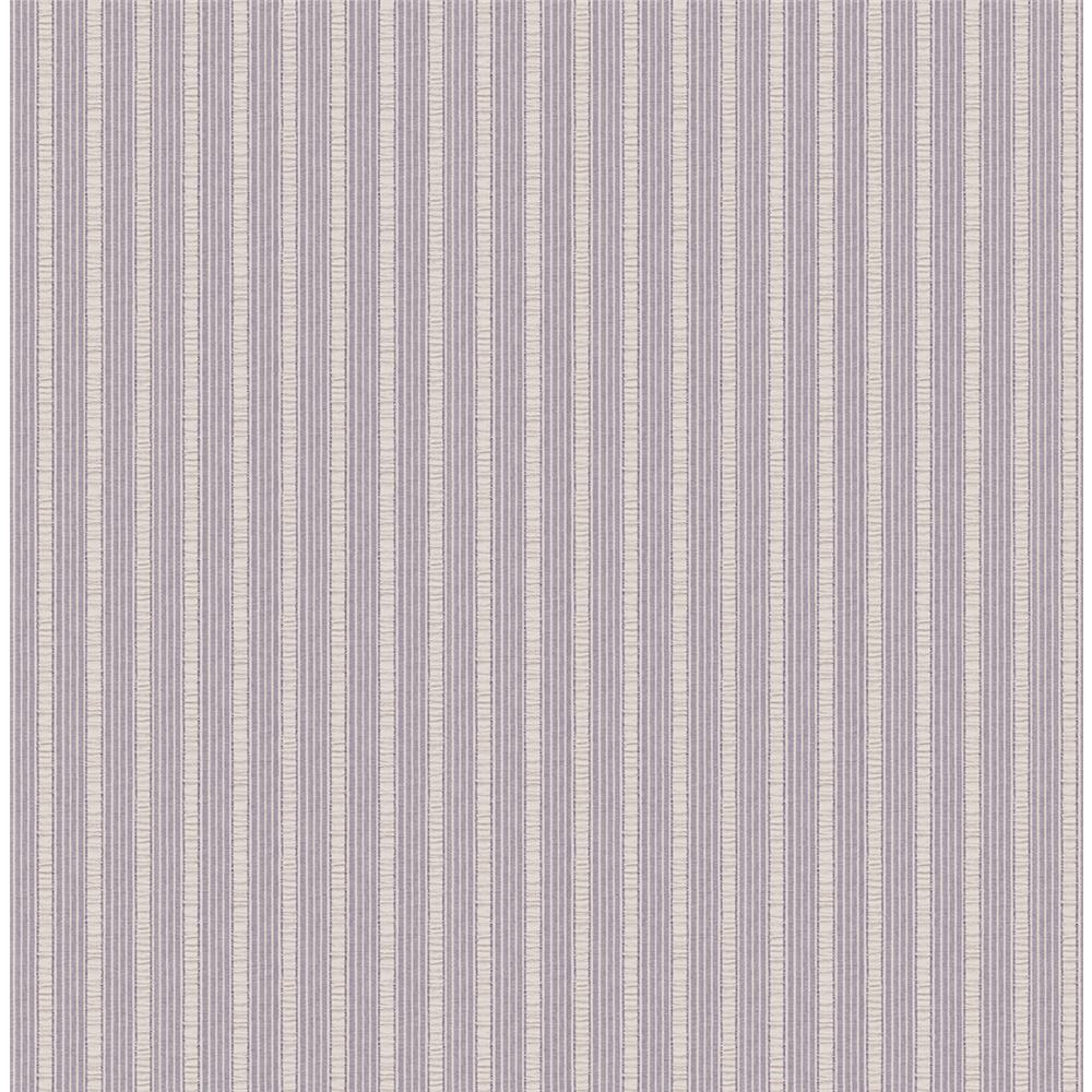 Wallquest FG70709 Flora Fabric Stripe Wallpaper in Purple