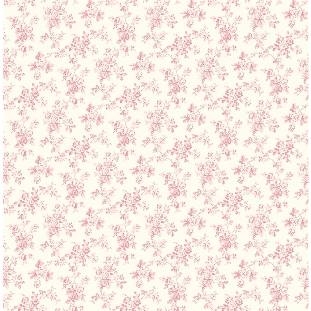 Wallquest FG70809 Flora Mini All-Over Floral Wallpaper in Pink