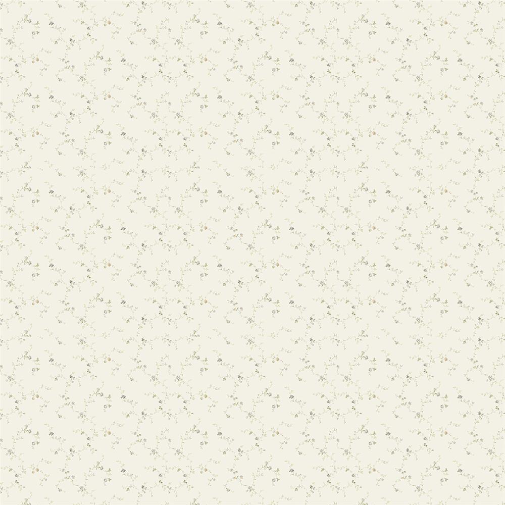 Wallquest FG71208 Flora Small Trail Wallpaper in White