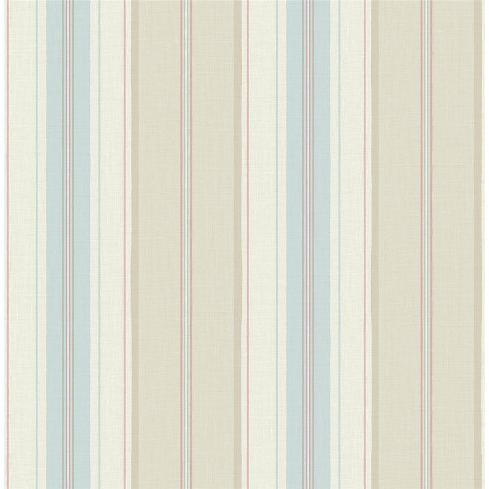 Wallquest FG71402 Flora Stripe Wallpaper in Blue