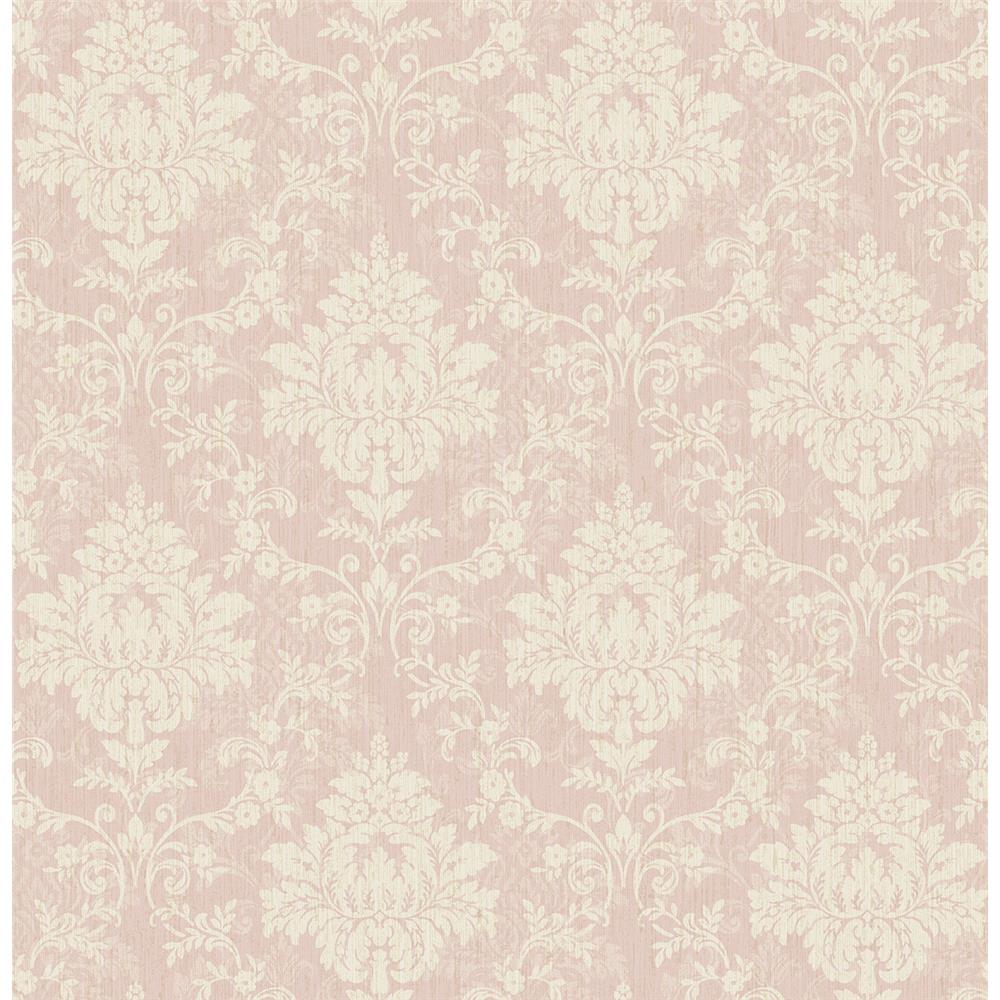 Wallquest FG71601 Flora Damask Wallpaper in Pink