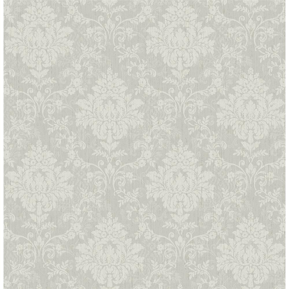 Wallquest FG71608 Flora Damask Wallpaper in Grey