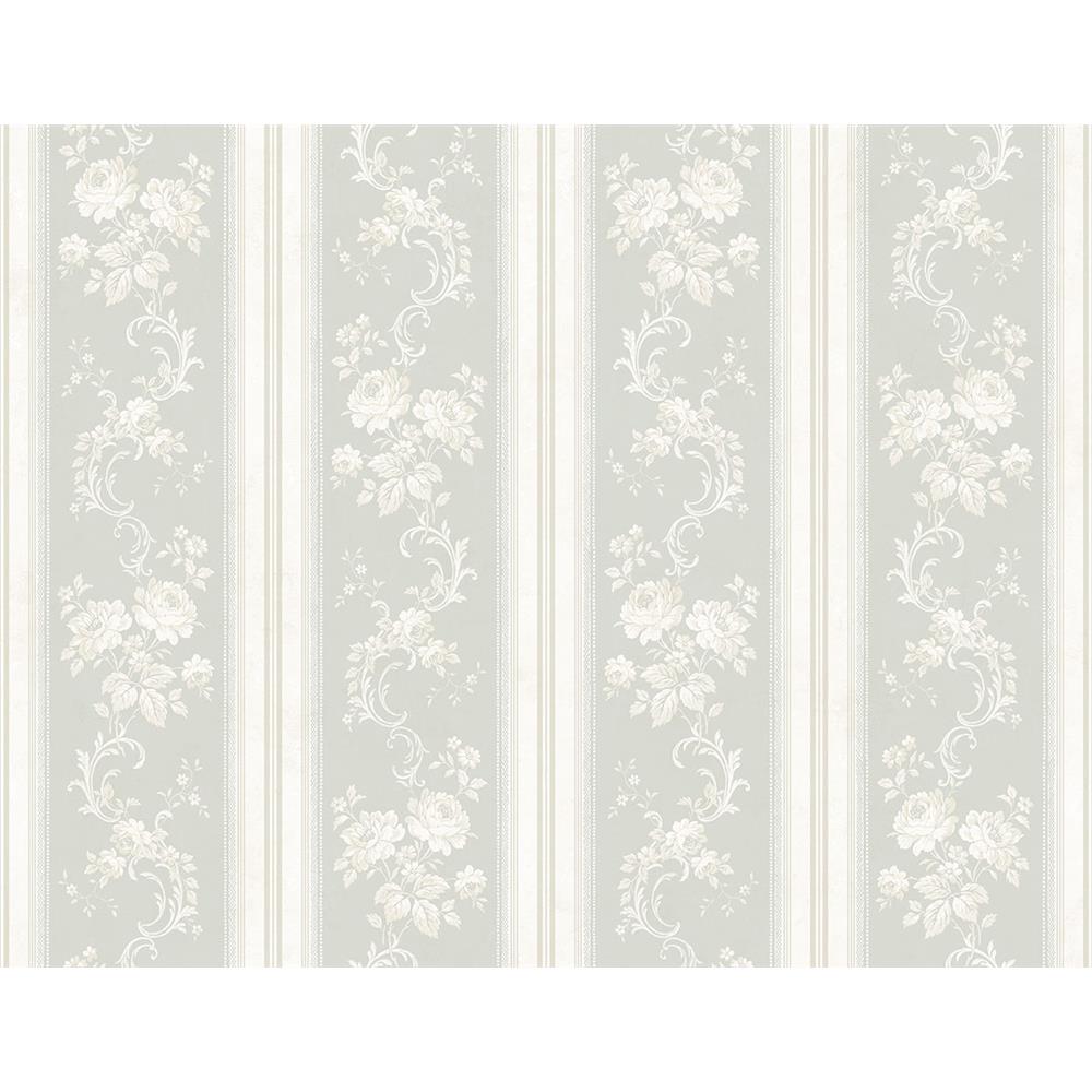 Wallquest FL90501 French Cameo Olette Striped Wallpaper in Grey