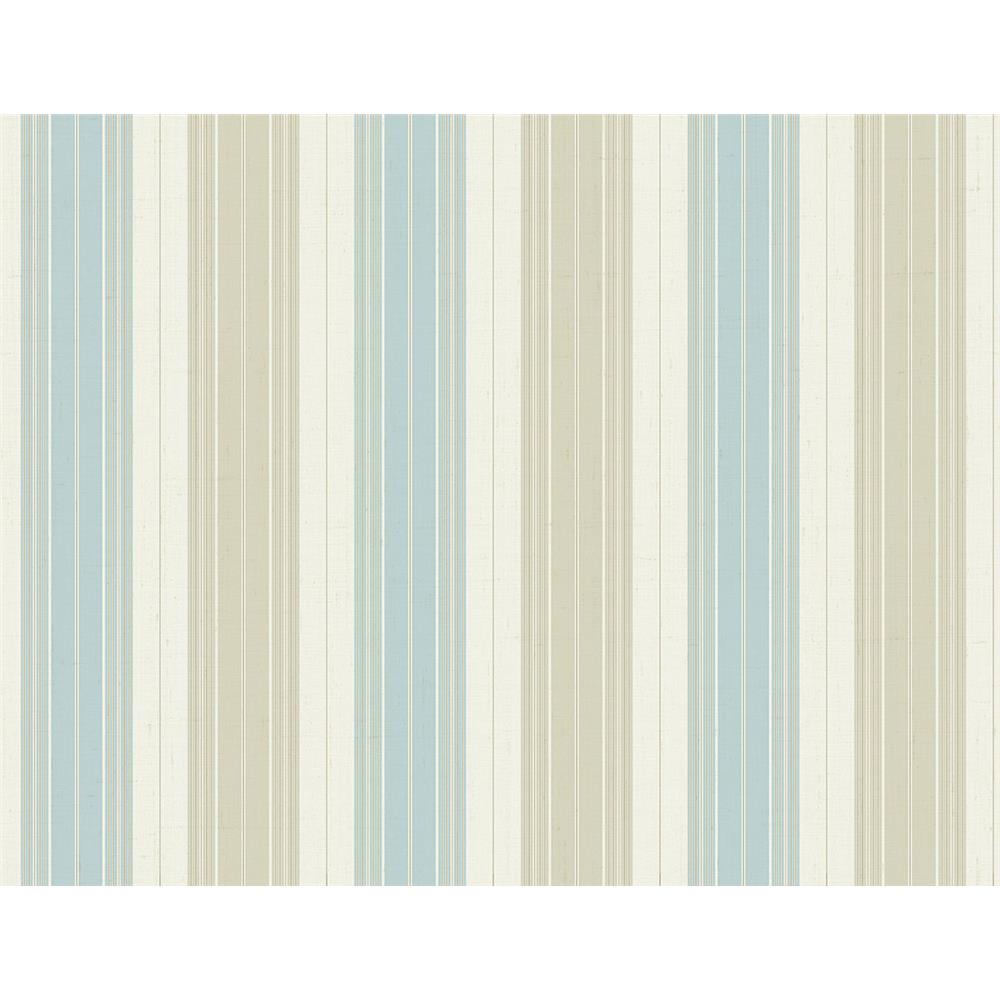 Wallquest FL90601 French Cameo Hudson Striped Wallpaper in Blue