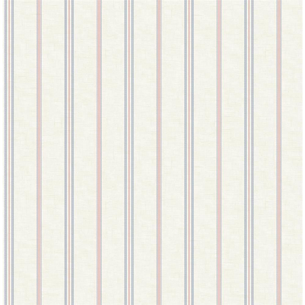 Wallquest FL92202 French Cameo Ethan Striped Wallpaper in Pink