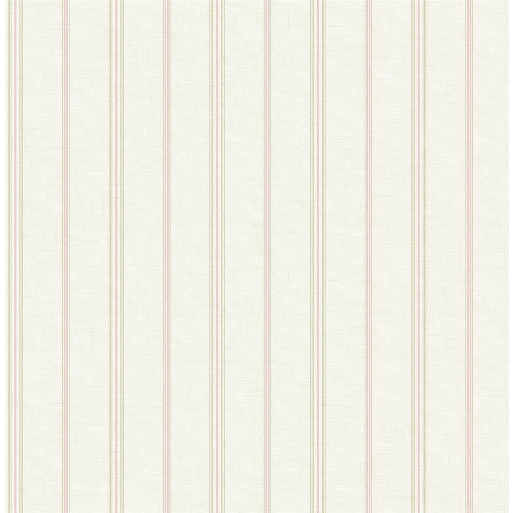 Wallquest FL92207 French Cameo Ethan Striped Wallpaper in Pink