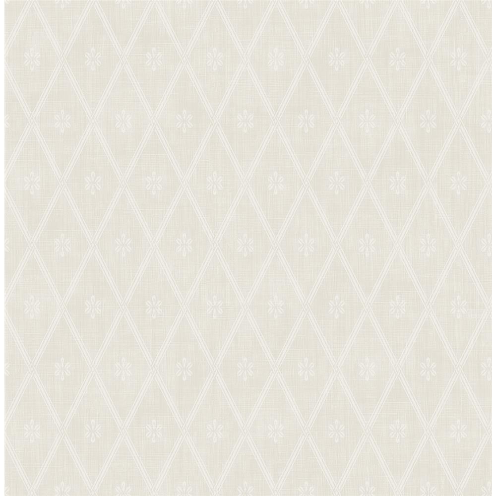 Wallquest FS51011 SPRING GARDEN Diamond Lattice Wallpaper in Beige