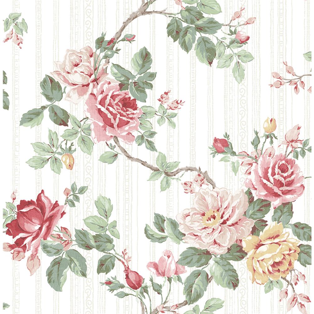 Wallquest FS51301 SPRING GARDEN Rose Trail Wallpaper in Beige