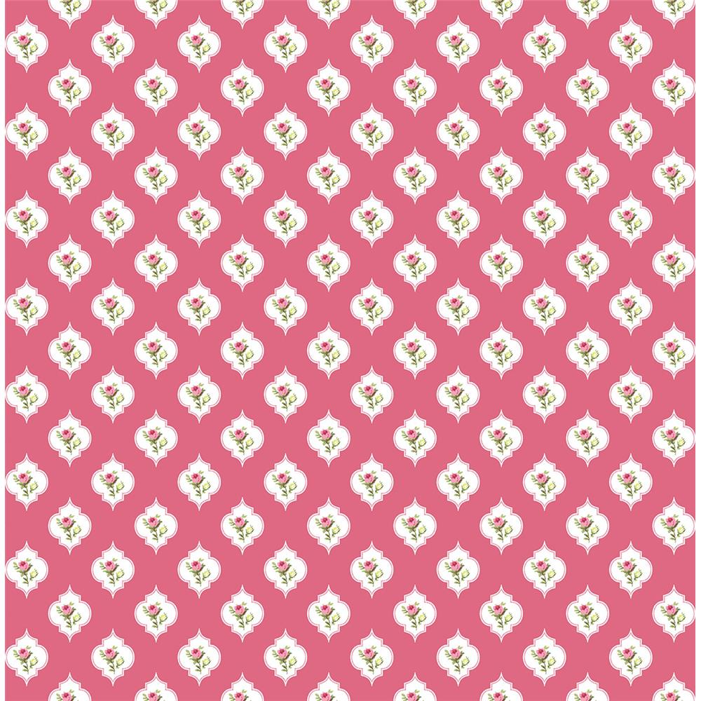 Wallquest HC81708 Mod Chic Rosey Wallpaper in Red