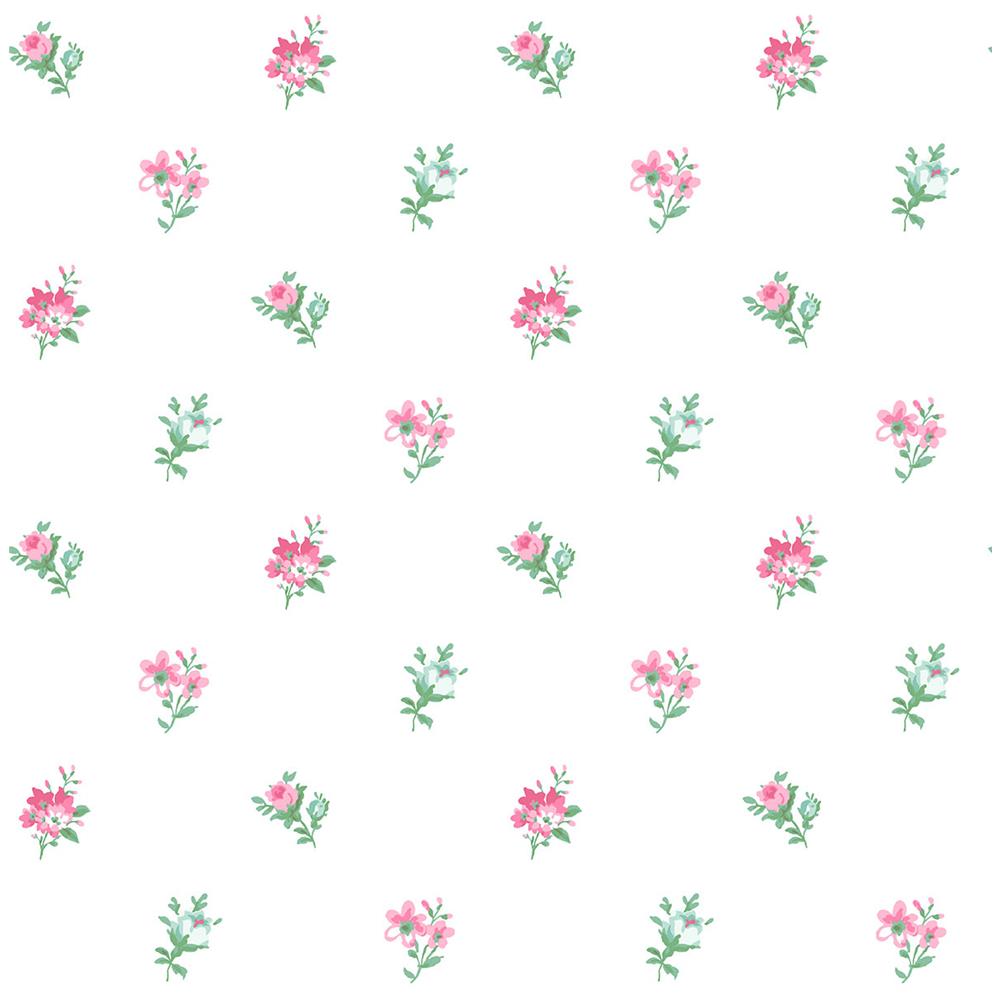 Wallquest HC81801 Mod Chic Pick-A-Posey Wallpaper in Pink