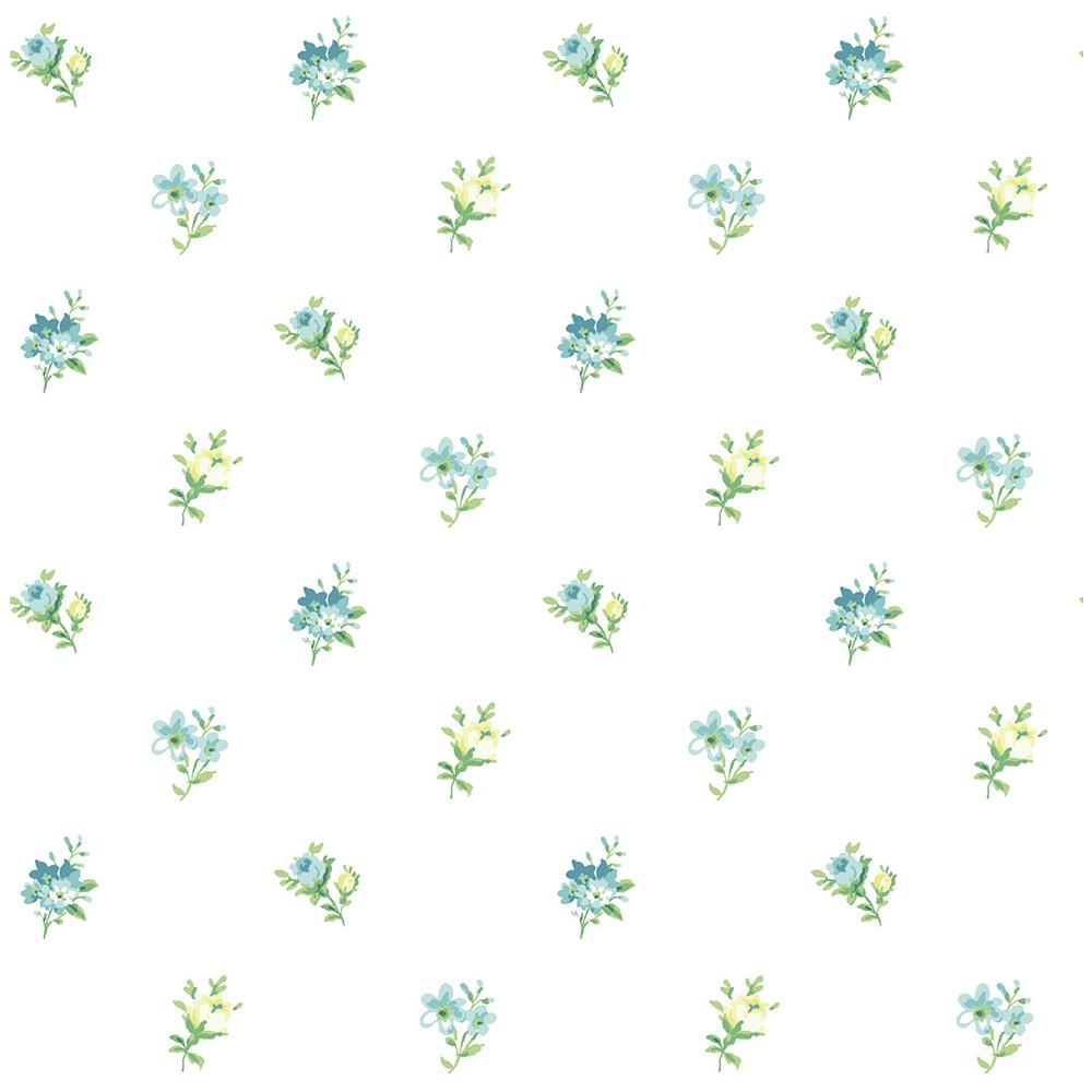 Wallquest HC81804 Mod Chic Pick-A-Posey Wallpaper in Blue