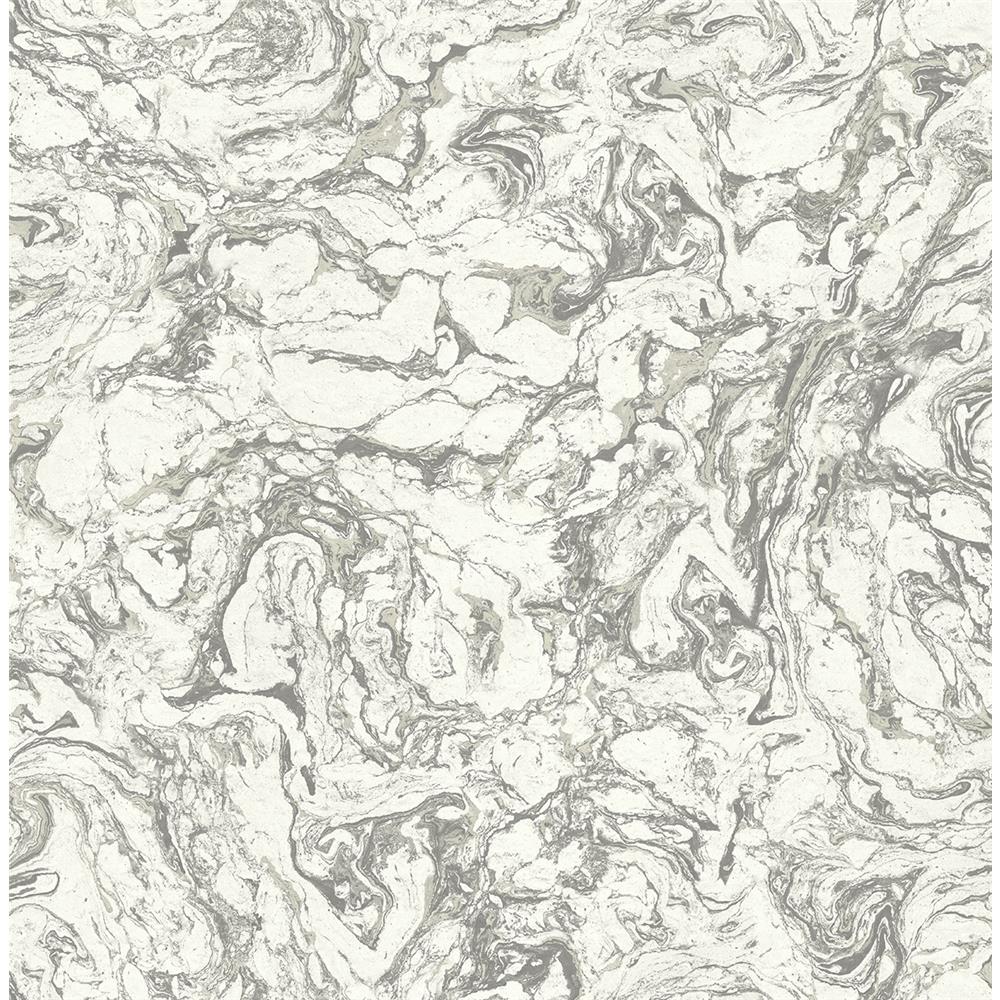 Wallquest IM70300 Caspia Faux Marble Stone Wallpaper in Grey