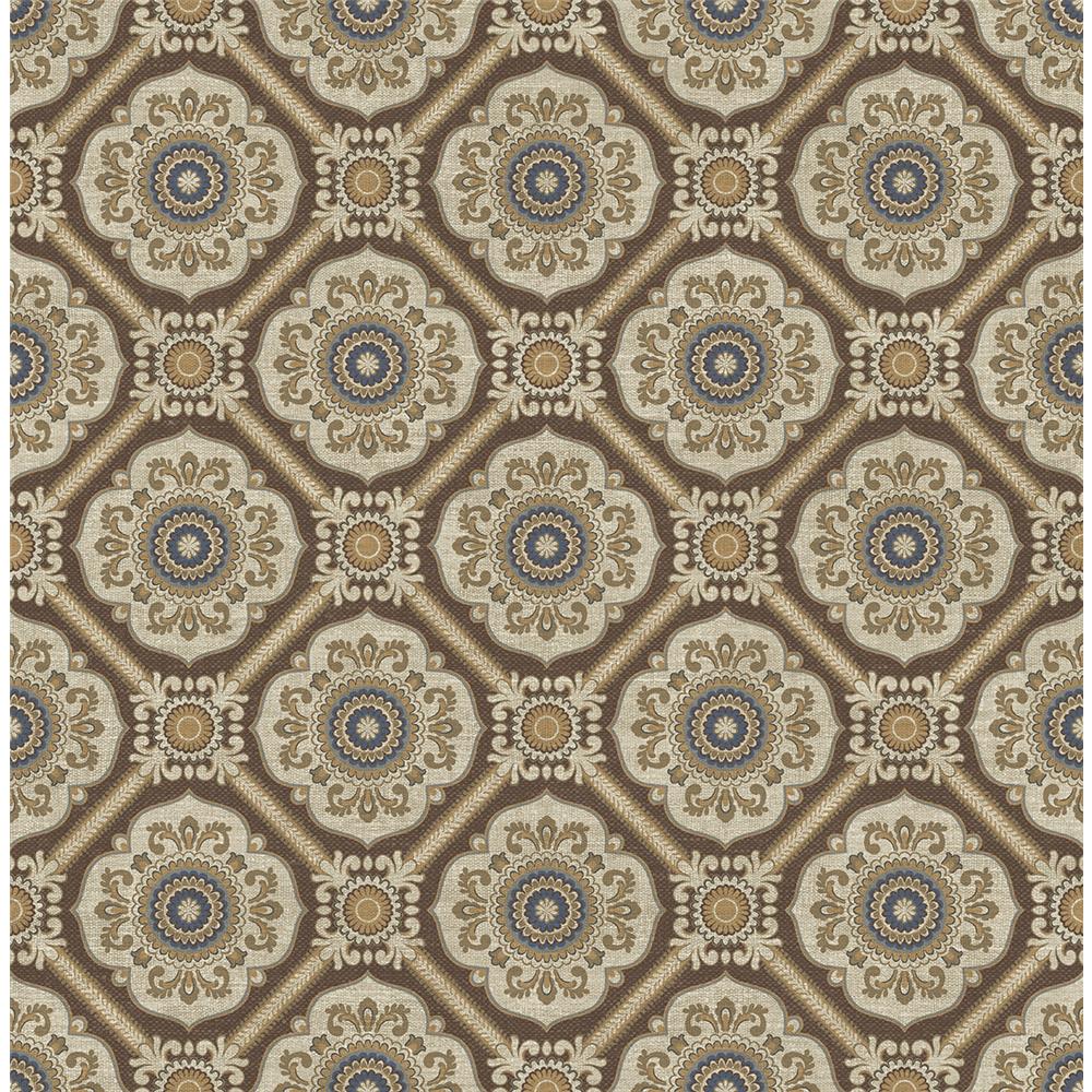 Wallquest IM71706 Caspia Essence Contemporary Wallpaper in Brown