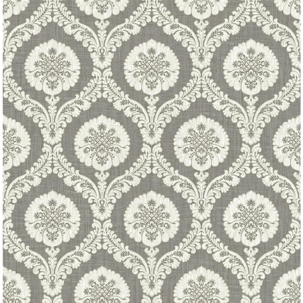 Wallquest IM71800 Caspia Brock Contemporary Wallpaper in Grey
