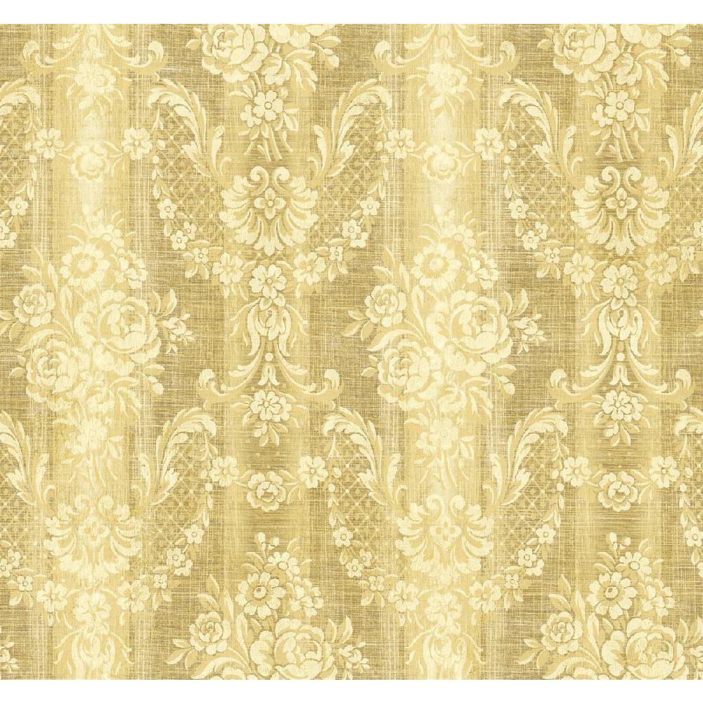 Wallquest RD80005 Lancaster Lancaster Striped Wallpaper in Yellow