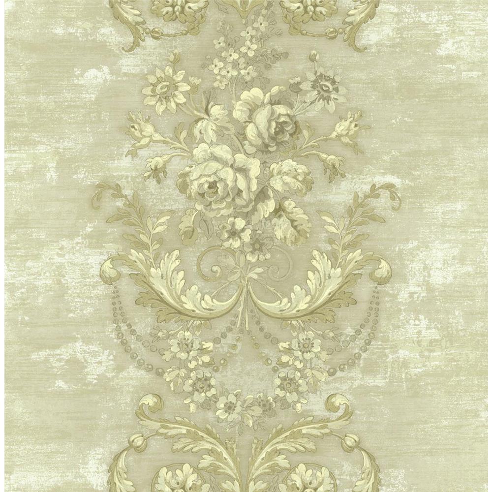 Wallquest RD81207 Lancaster Coiness Floral Wallpaper in Grey