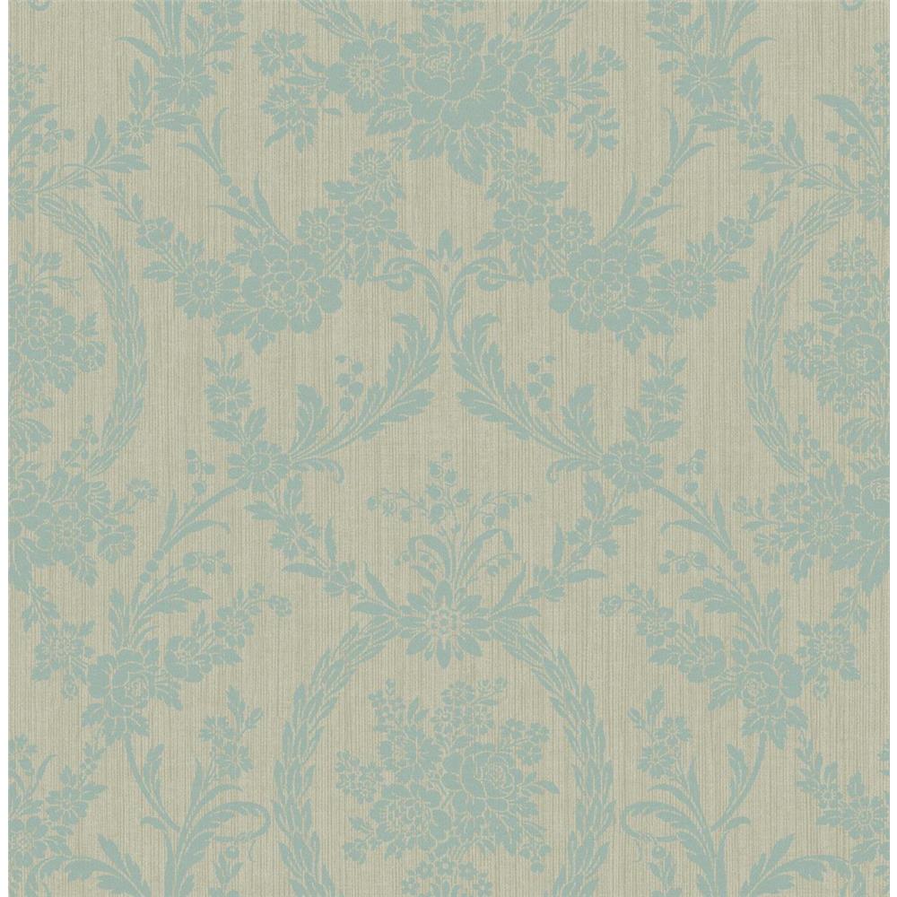 Wallquest RD81802 Lancaster Abraham Floral Wallpaper in Green