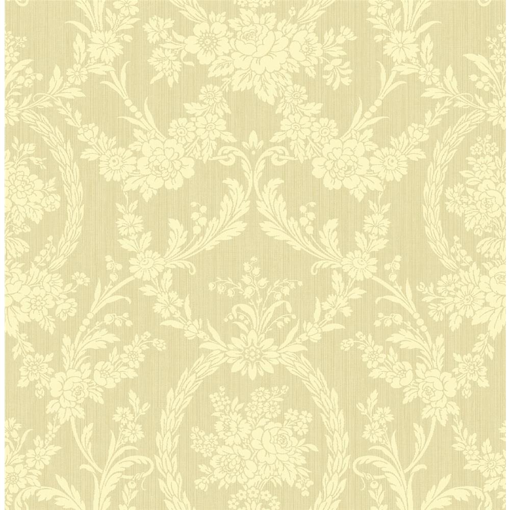 Wallquest RD81805 Lancaster Abraham Floral Wallpaper in Yellow
