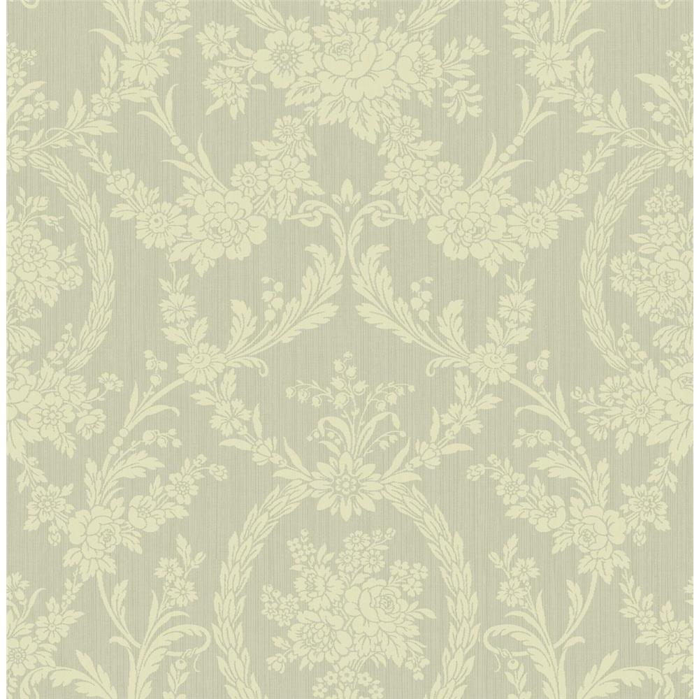 Wallquest RD81809 Lancaster Abraham Floral Wallpaper in Grey