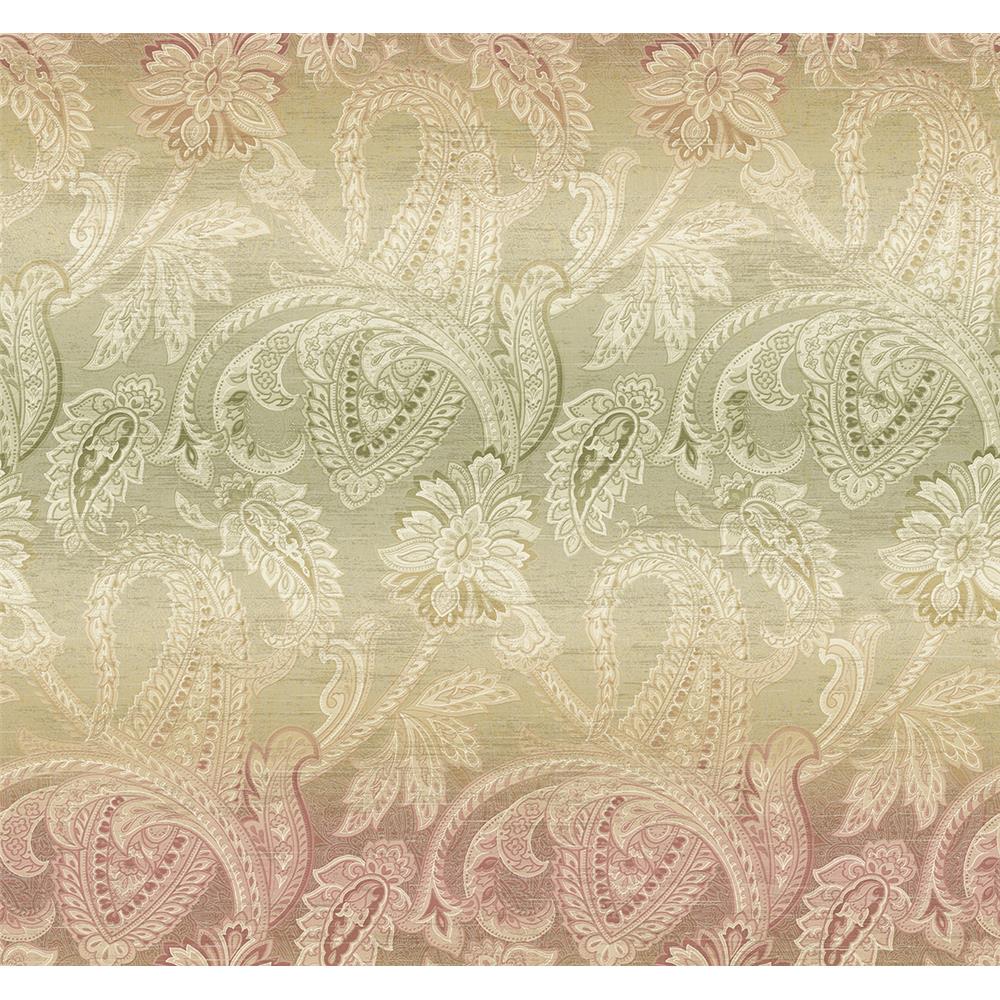 Wallquest RN70001 Jaipur 2 Ombre Paisley Wallpaper in Multi Color