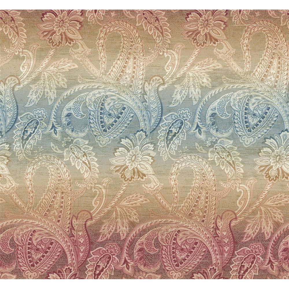 Wallquest RN70002 Jaipur 2 Ombre Paisley Wallpaper in Multi Color