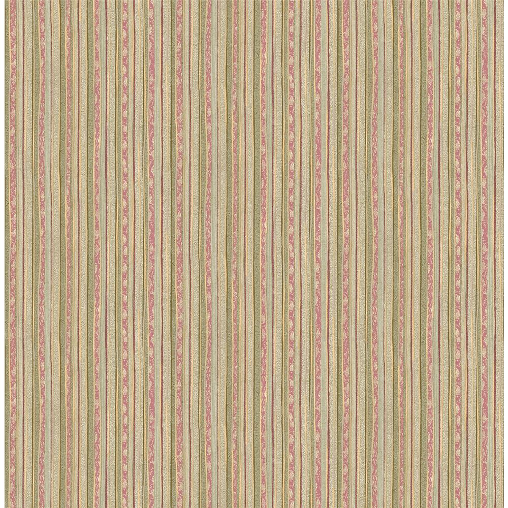 Wallquest RN70101 Jaipur 2 Fabric Stripe Wallpaper in Brown