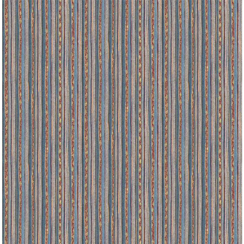 Wallquest RN70102 Jaipur 2 Fabric Stripe Wallpaper in Blue