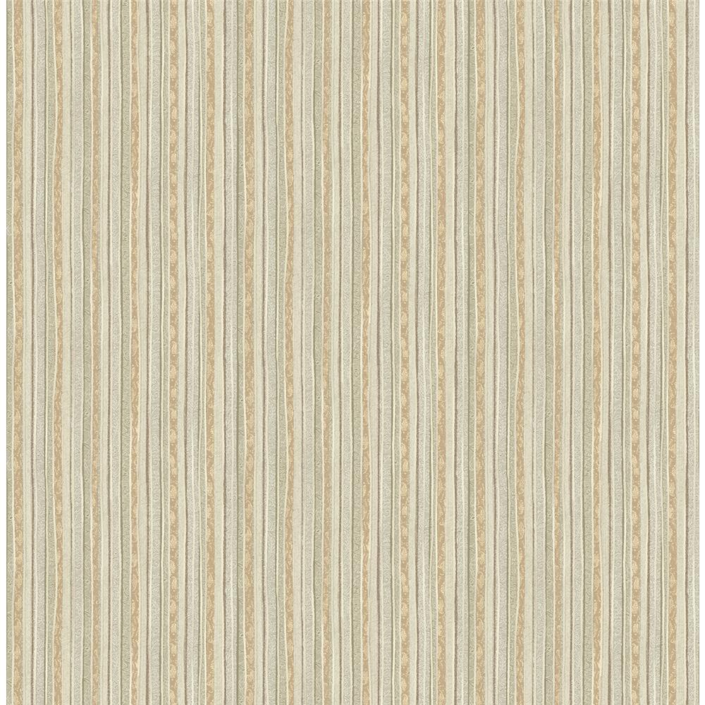 Wallquest RN70109 Jaipur 2 Fabric Stripe Wallpaper in Beige 