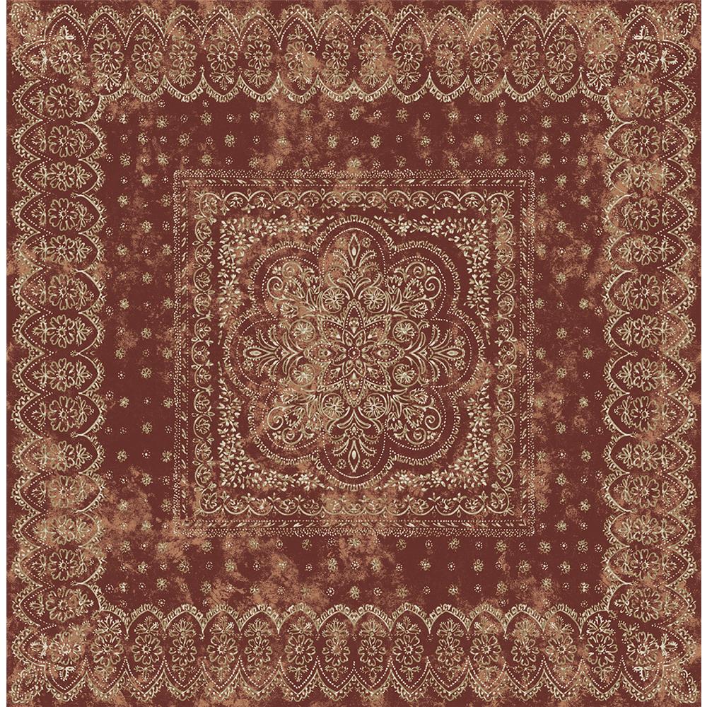 Wallquest RN70401 Jaipur 2 Scarf Pattern Wallpaper in Brown