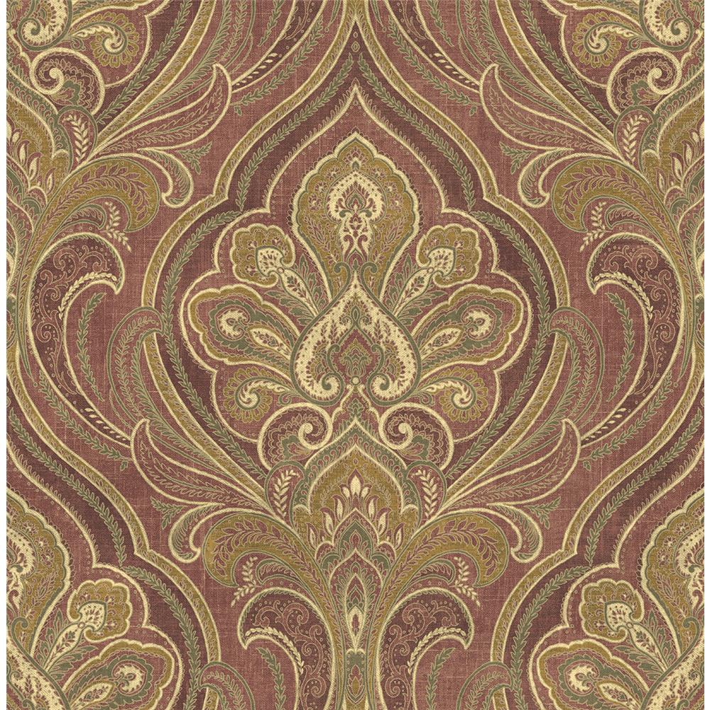 Wallquest RN70701 Jaipur 2 Colorful Paisley Wallpaper in Brown