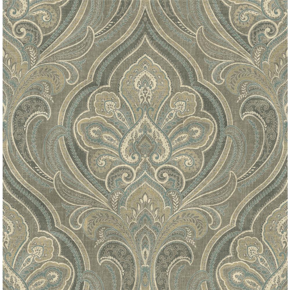 Wallquest RN70702 Jaipur 2 Colorful Paisley Wallpaper in Beige 