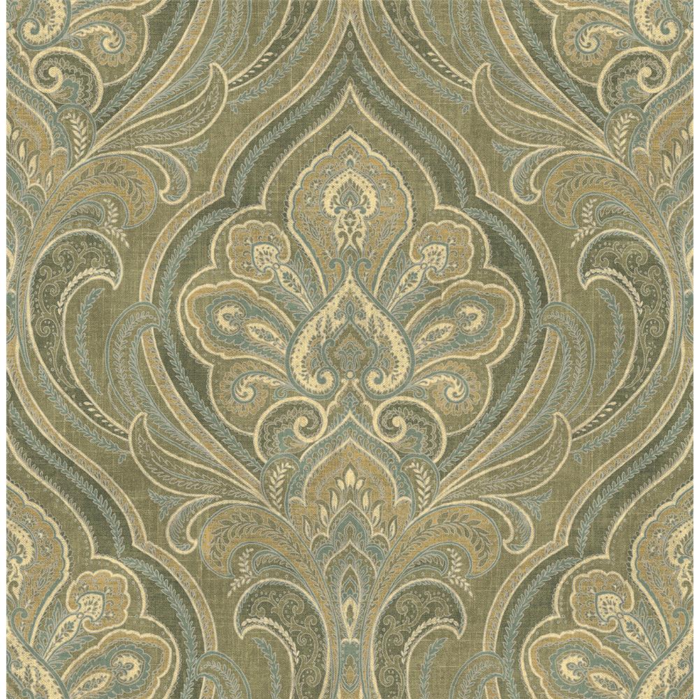 Wallquest RN70704 Jaipur 2 Colorful Paisley Wallpaper in Brown