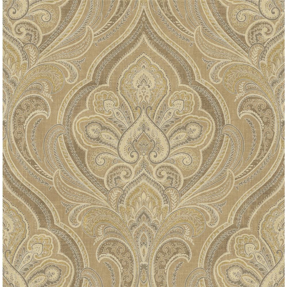 Wallquest RN70712 Jaipur 2 Colorful Paisley Wallpaper in Beige 