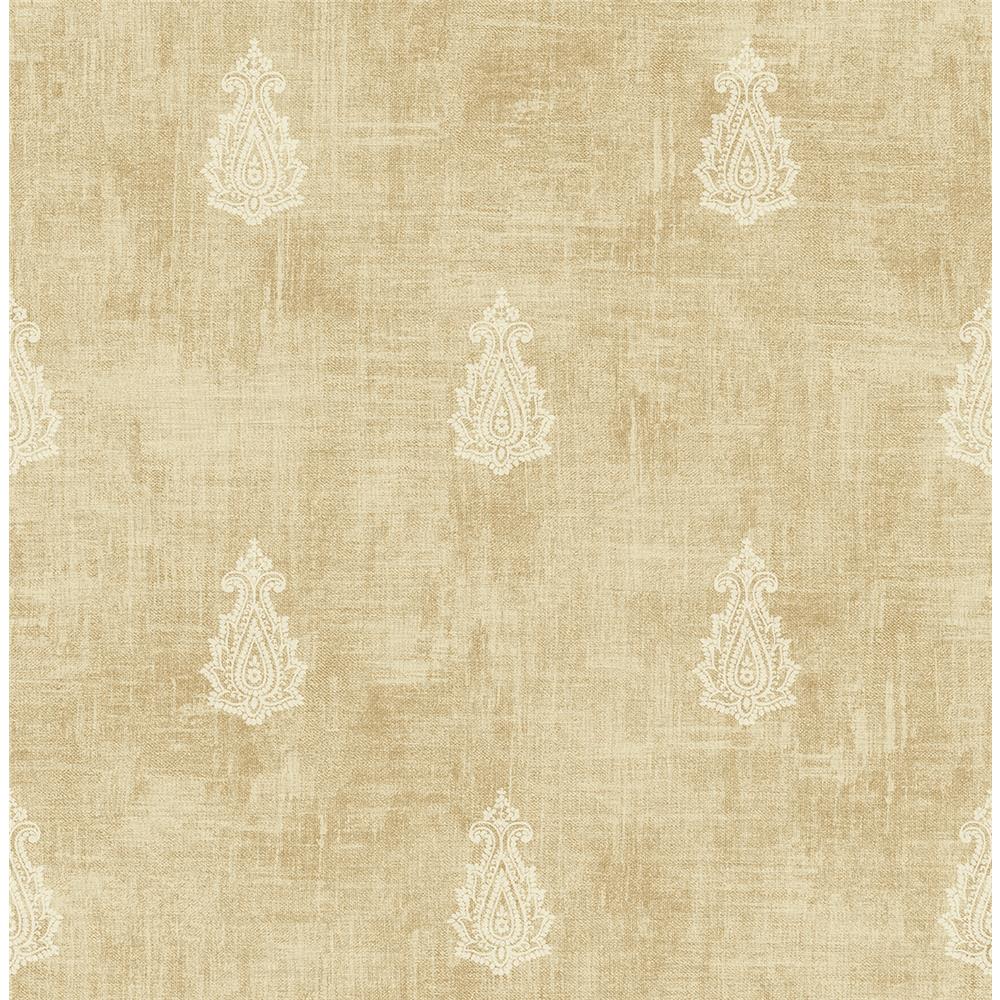 Wallquest RN71207 Jaipur 2 Fleur De Lys Wallpaper in Brown