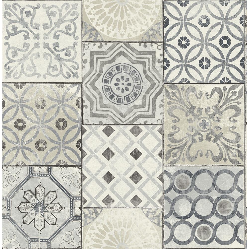 Wallquest RN71400 Jaipur 2 Tiles Wallpaper in Grey