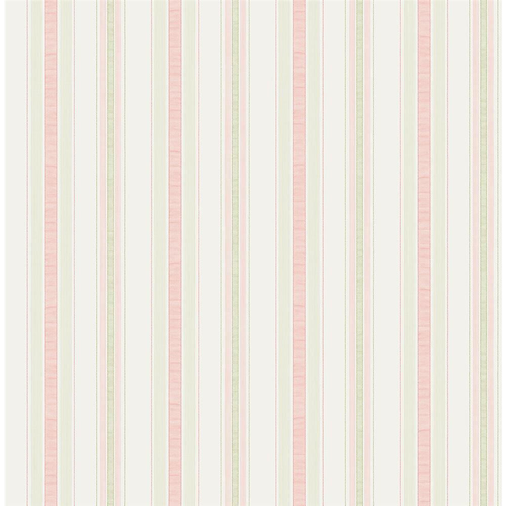 Wallquest RV20501 Summer Park Multi Stirpe Wallpaper in Pink