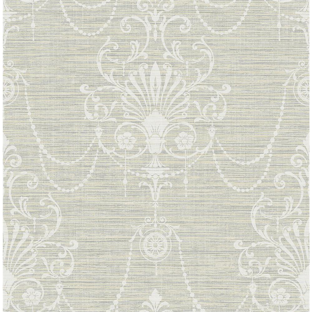 Wallquest RV20808 Summer Park Linen And Pearls Wallpaper in Grey