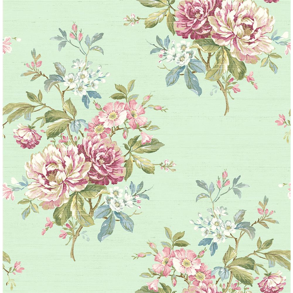 Wallquest RV21009 Summer Park Floral Wallpaper in Green