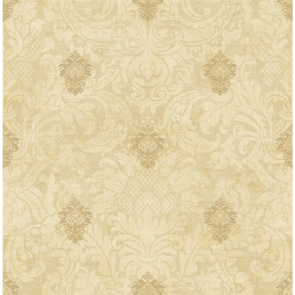 Wallquest VA11503 Via Allure 2 Fleur De Lys Wallpaper in Brown