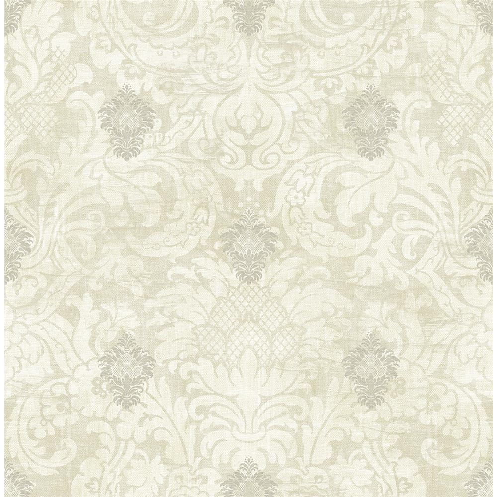 Wallquest VA11508 Via Allure 2 Fleur De Lys Wallpaper in Grey