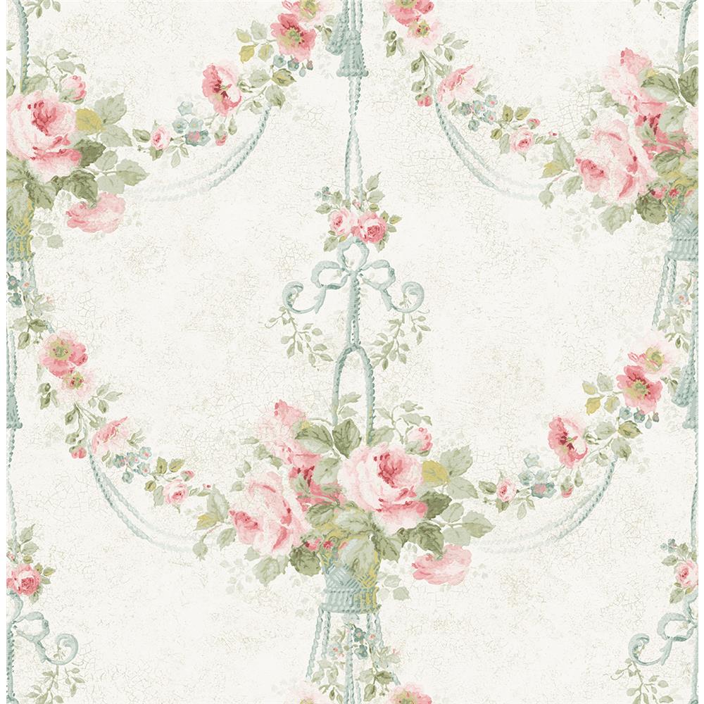 Wallquest VC90002 Vintage Charm Charm Floral Wallpaper in Pink
