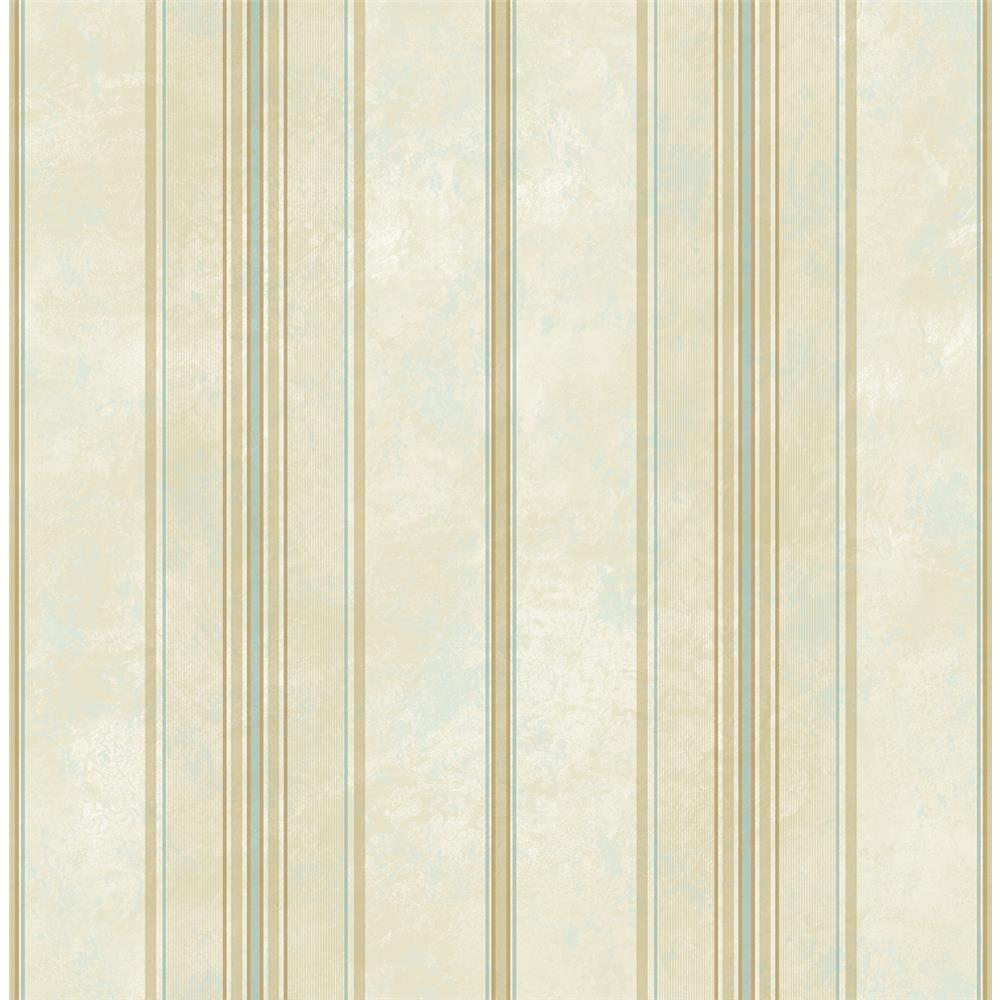 Wallquest VC90504 Vintage Charm Vintaged Striped Wallpaper in Green