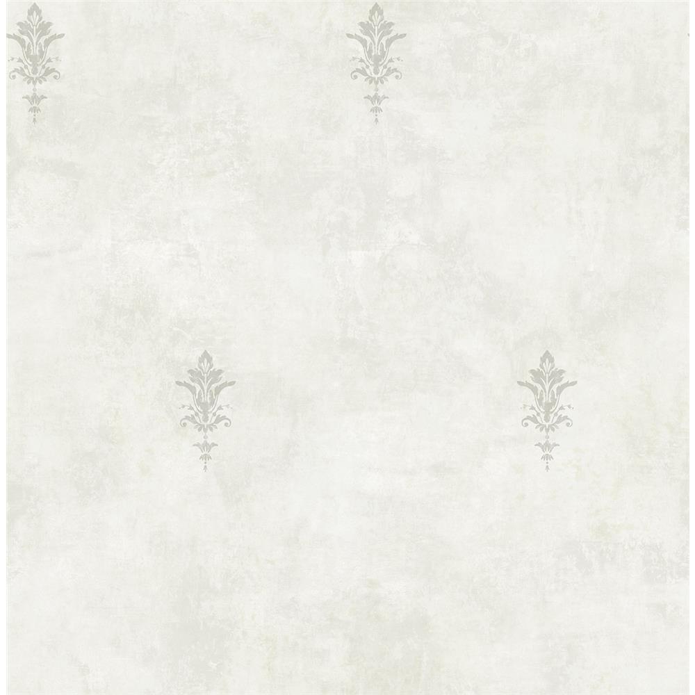 Wallquest VC90800 Vintage Charm Fleur Spot Traditional Wallpaper in Grey