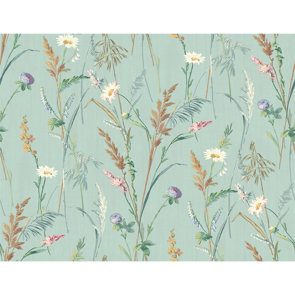 Wallquest VC91104 Vintage Charm Macie Floral Wallpaper in Green