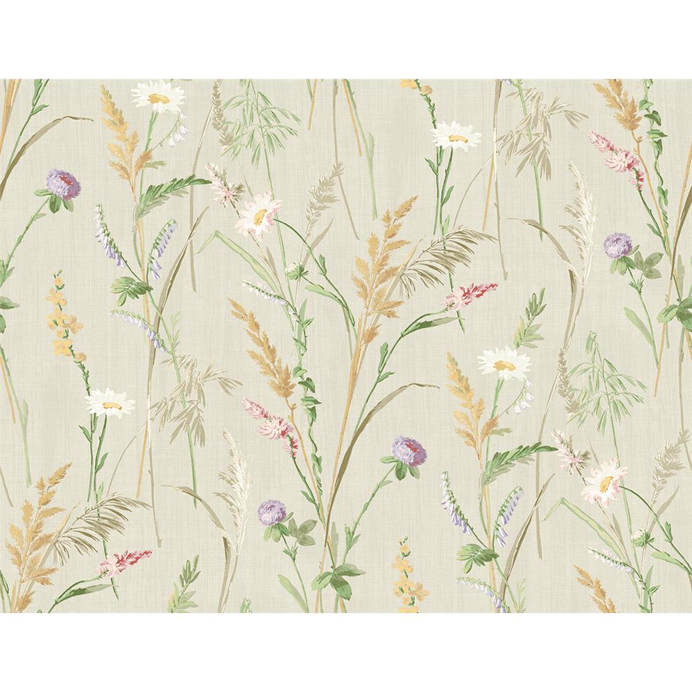 Wallquest VC91105 Vintage Charm Macie Floral Wallpaper in Green