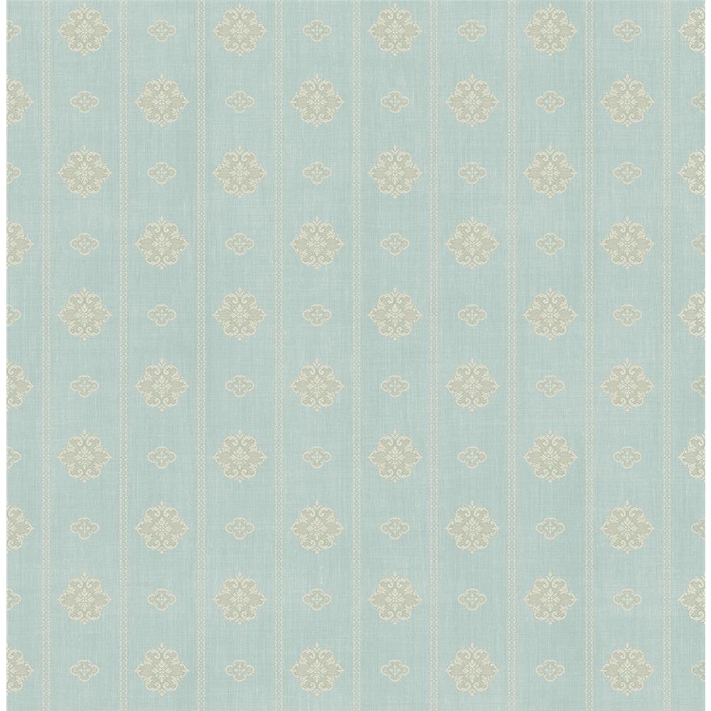 Wallquest VC91204 Vintage Charm Linebeck Striped Wallpaper in Green