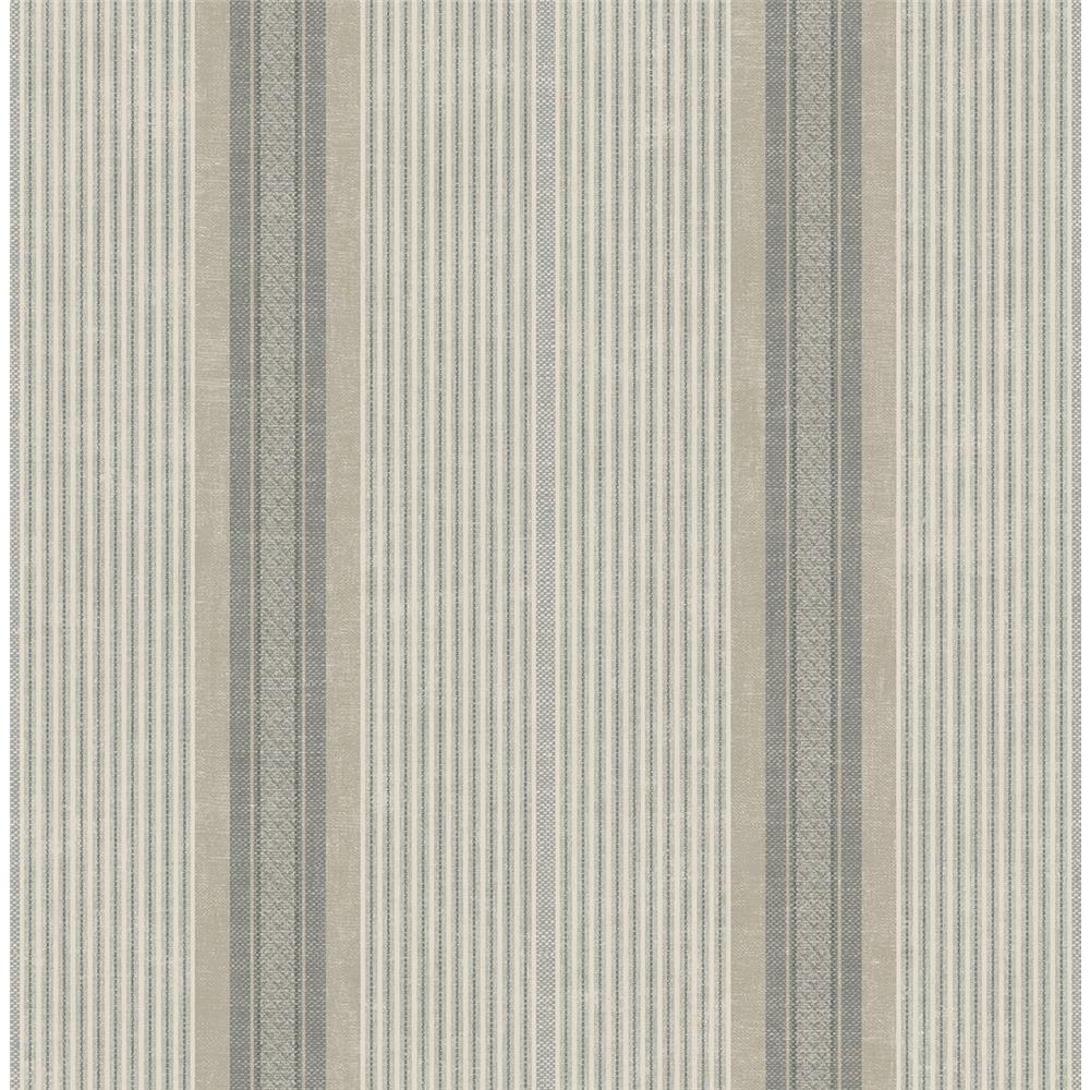 Wallquest VF30108 Manor House Stripe Wallpaper in Grey