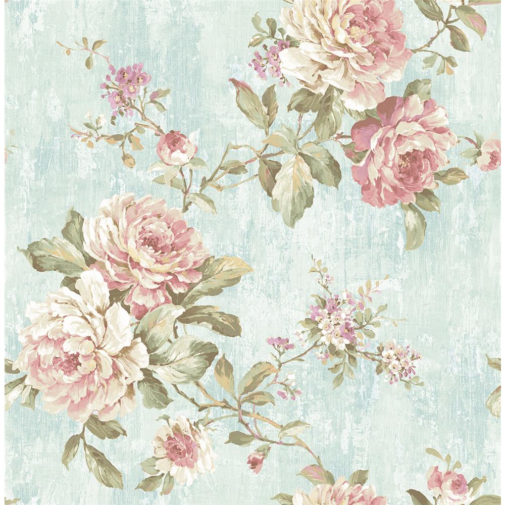 Wallquest VF30601 Manor House Floral Trail Wallpaper in Blue