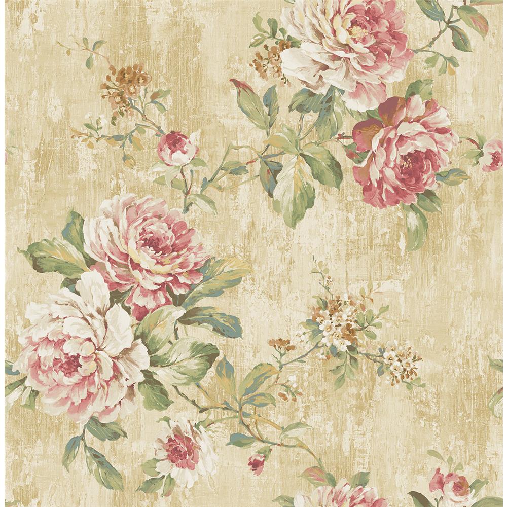 Wallquest VF30607 Manor House Floral Trail Wallpaper in Beige 