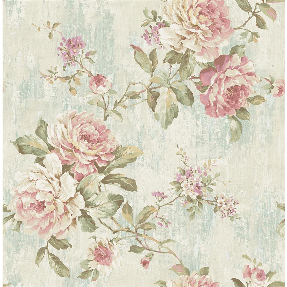 Wallquest VF30611 Manor House Floral Trail Wallpaper in Green